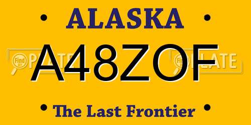 A48ZOF Alaska License Plate