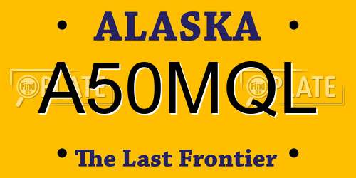 A50MQL Alaska License Plate