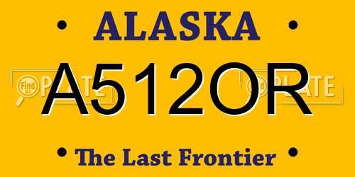 A512OR Alaska License Plate