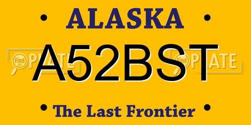 A52BST Alaska License Plate