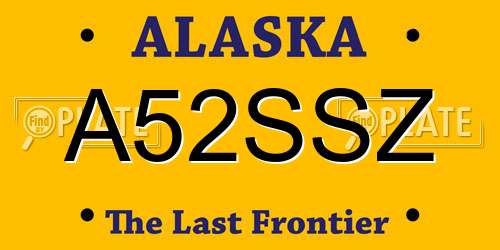 A52SSZ Alaska License Plate