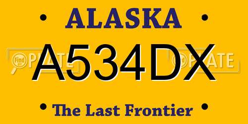 A534DX Alaska License Plate
