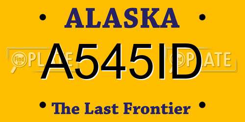 A545ID Alaska License Plate