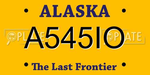 A545IO Alaska License Plate