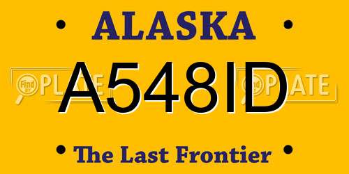 A548ID Alaska License Plate