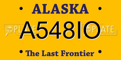A548IO Alaska License Plate