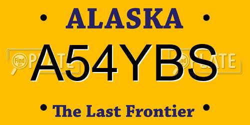 A54YBS Alaska License Plate