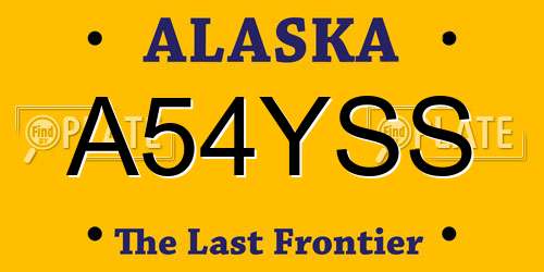 A54YSS Alaska License Plate