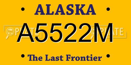 A5522M Alaska License Plate