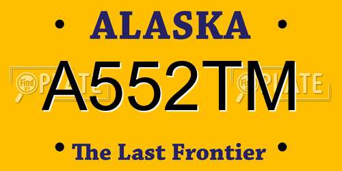 A552TM Alaska License Plate