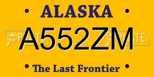 A552ZM Alaska License Plate