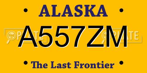 A557ZM Alaska License Plate