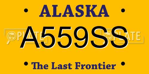 A559SS Alaska License Plate