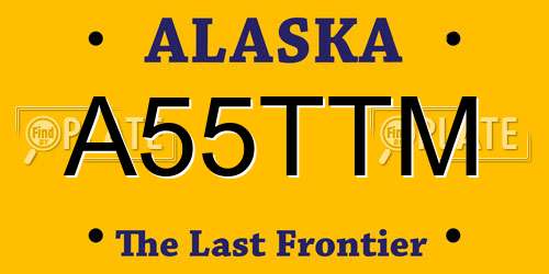 A55TTM Alaska License Plate