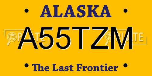 A55TZM Alaska License Plate