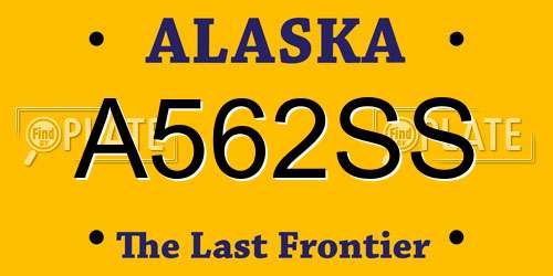 A562SS Alaska License Plate