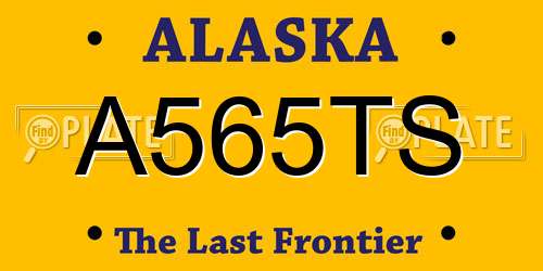 A565TS Alaska License Plate