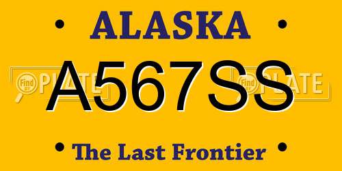 A567SS Alaska License Plate