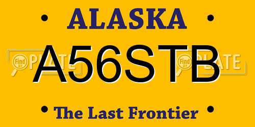 A56STB Alaska License Plate