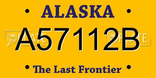 A57112B Alaska License Plate