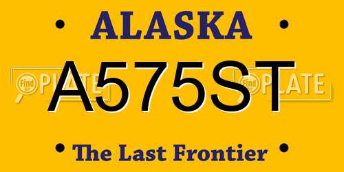 A575ST Alaska License Plate