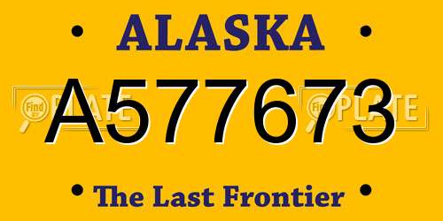 A577673 Alaska License Plate