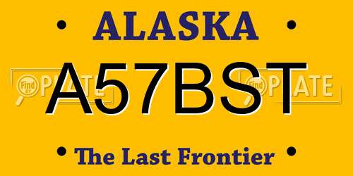 A57BST Alaska License Plate