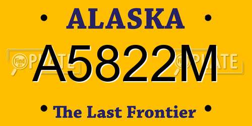 A5822M Alaska License Plate