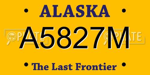 A5827M Alaska License Plate