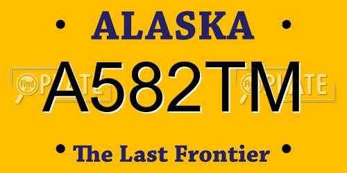 A582TM Alaska License Plate