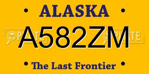 A582ZM Alaska License Plate