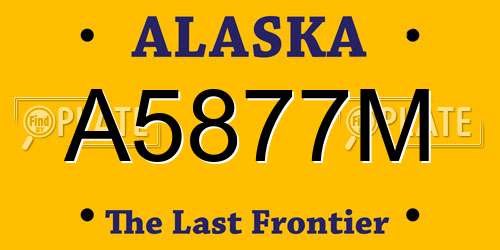 A5877M Alaska License Plate