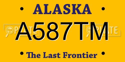 A587TM Alaska License Plate