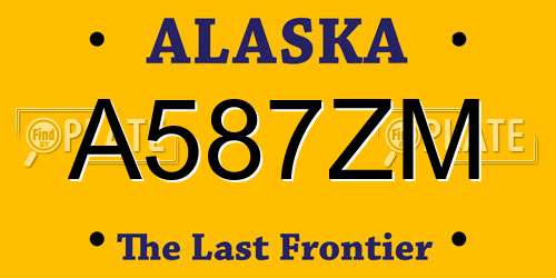 A587ZM Alaska License Plate