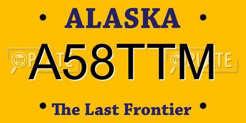 A58TTM Alaska License Plate