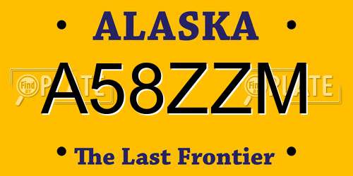 A58ZZM Alaska License Plate