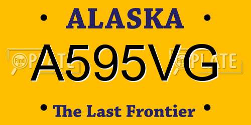 A595VG Alaska License Plate