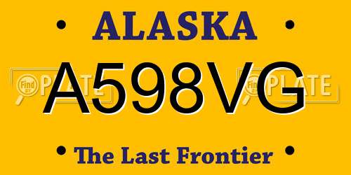 A598VG Alaska License Plate