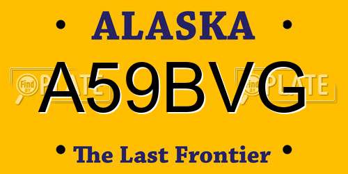 A59BVG Alaska License Plate
