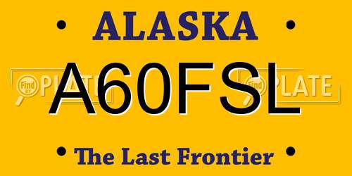 A60FSL Alaska License Plate
