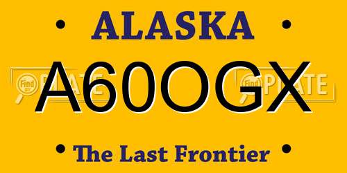 A60OGX Alaska License Plate
