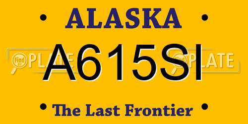 A615SI Alaska License Plate