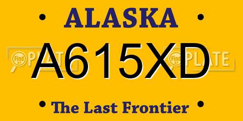 A615XD Alaska License Plate