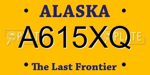 A615XQ Alaska License Plate