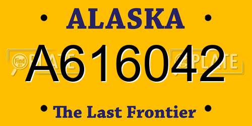 A616042 Alaska License Plate