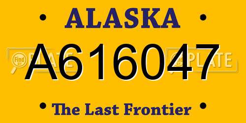A616047 Alaska License Plate
