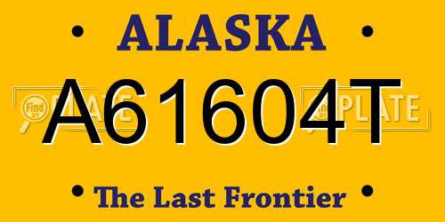 A61604T Alaska License Plate