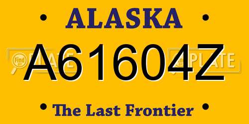 A61604Z Alaska License Plate