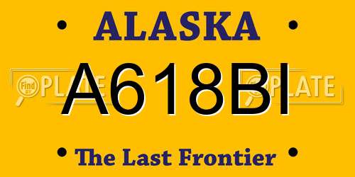 A618BI Alaska License Plate