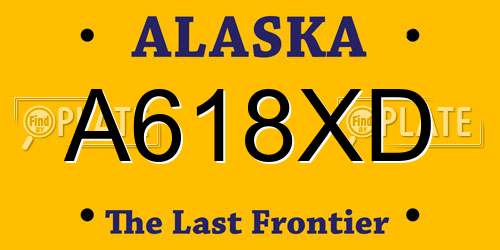 A618XD Alaska License Plate